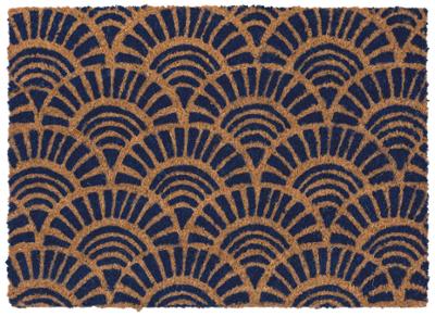 Tapis Coco Imprimé Paon Bleu 40 x 60 cm