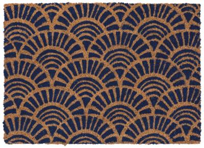 Tapis Coco Imprimé Paon Bleu 40x60cm