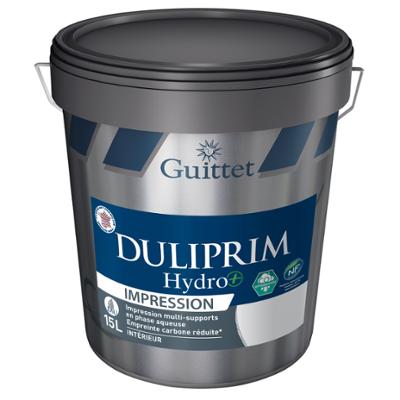 Pot de peinture primaire Duliprim Hydro+ Bas Carbonne Blanc 15L, à base d'eau pour murs intérieurs