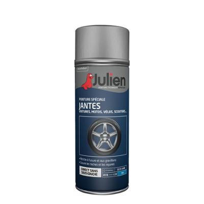 Aérosol de peinture spéciale jantes automobiles 400 ml noir mat pour rénovation.