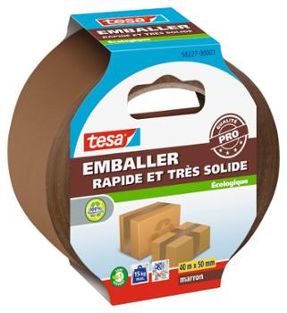 Ruban adhésif EcoLogo marron 40 m x 50 mm pour fermeture de carton, résistant et écologique