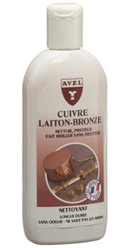 Produit d'entretien et nettoyage pour métaux cuivre, laiton et bronze, en flacon de 250 ml