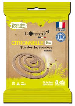 Spirales Anti Moustique Citronnelle Bio en Sachet de 8