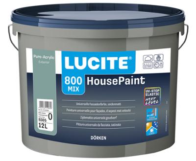 Pot de peinture de façade Lucite 800 HousePaint Mix, hydrofuge et film mince D2.