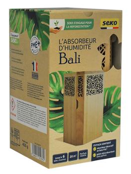 Absorbeur d'humidité Bali blanc avec sa recharge galet percé de 450g