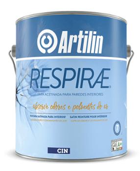 Peinture intérieure Artilin Respirae blanc 4L, finition satinée et veloutée, haute respirabilité pour murs et plafonds.