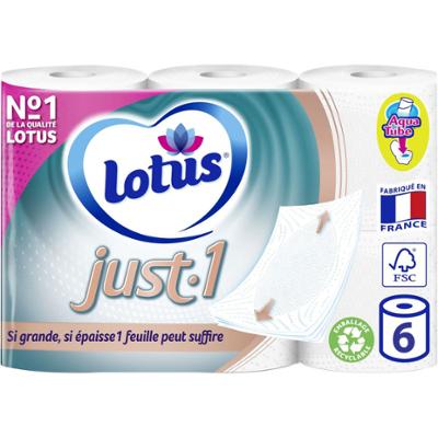 Papier Toilette Epais Just.1 Blanc Paquet de 6 Rouleaux