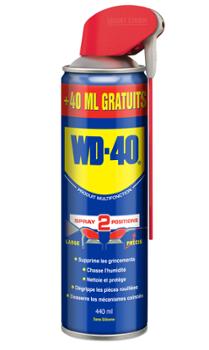Bombe aérosol de produit multifonction dégrippant et lubrifiant avec buse double position, 400 ml avec 40 ml gratuit.