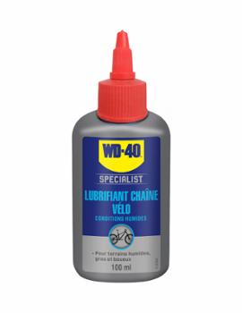 Lubrifiant pour chaîne de vélo pour conditions humides en biberon de 100 ml avec embout applicateur précis