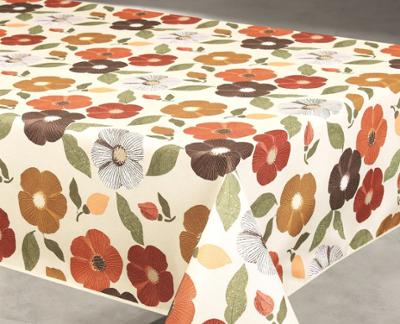 Nappe Polyester 140 x 240 cm Flowers Beige sur Cintre