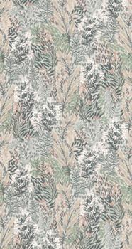 Papier peint vinyle sur intissé motif Jardin Fleuri vert et rose, idéal pour une ambiance naturelle et douce