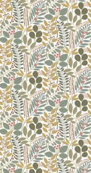 Papier peint vinyle sur intissé motif feuillage vert sauge