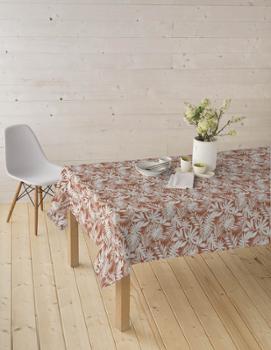 Nappe en tissu enduit 20 m x 140 cm Casopiea Terracotta, imperméable et résistante aux taches.