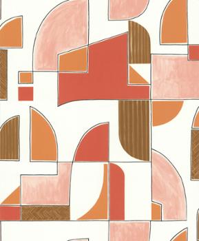 Papier peint vinyle sur intissé motif macramé terra nude marron, effet texturé.