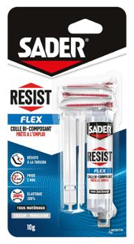Colle cyanoacrylate bi-composant Resist Flex translucide de 10 g, pour un assemblage puissant et flexible.