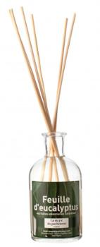 Désodorisant diffuseur Bambous Parfumés Feuille d'Eucalyptus 100 ml en flacon de verre