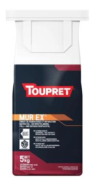 Enduit de rebouchage et réparation pour murs extérieurs en poudre blanc, sac de 5 kg, pour boucher trous et fissures.