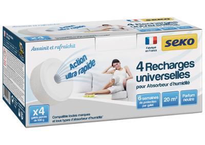 Recharge Absorbeur d’Humidité 4 Galets Percés de 500g Parfum Neutre