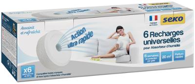 Recharge Absorbeur d’Humidité Galets Percés 500g Neutre Lot de 6