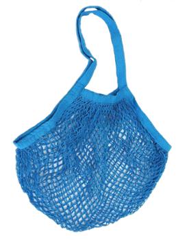 Sac Filet en Coton Bleu Turquoise