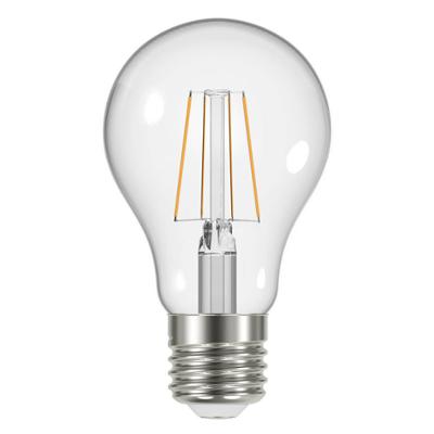 Ampoule LED transparente forme poire classique culot E27 4W 470 lm blanc chaud pour un éclairage doux et efficace.