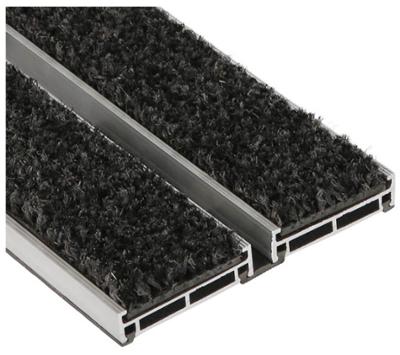 Tapis d'accueil Olympe anthracite en polyamide 12 mm, résistant et absorbant