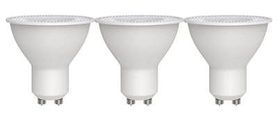 Lot de 3 ampoules LED GU10 transparentes spot réflecteur 1.7W 230 lm blanc chaud, pour un éclairage focalisé et économe.