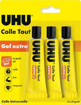 Tube Colle Tout Gel Extra 31 g/ml Lot de 3