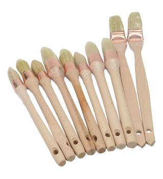Lot de 10 Brosses à Rechampir (x8) + Brosses Plates Coudées (x2)