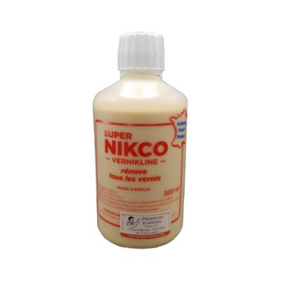 Flacon de rénovateur bois SUPER NIKCO Tous Vernis 500 ml pour raviver et protéger les surfaces vernies