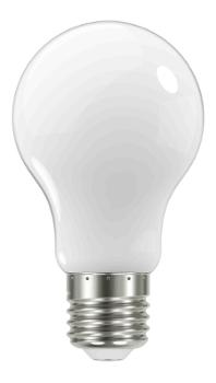Ampoule LED opaque forme poire classique culot E27 4W 430 lumens blanc froid, offrant une lumière douce