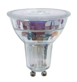 Ampoule spot LED GU10 transparente 4.7W blanc chaud dimmable 345 lm