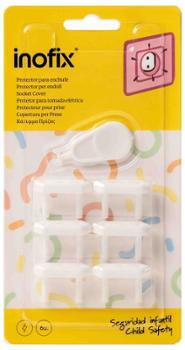 Lot de 6 protections de prises électriques en plastique blanc pour sécurité enfant