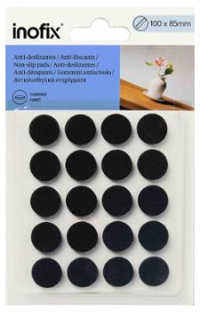 Lot de 20 patins mousse adhésifs anti-dérapants noirs de 17 mm de diamètre pour meubles et protection de sol.