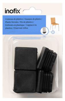 Embout Carré en Plastique Lot de 4 Noir
