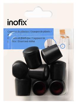 Embout Rond en Plastique Avec Rondelle Lot de 8 Noir