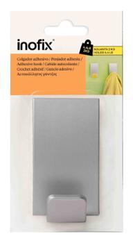 Portemanteau Adhésif Rectangle Chrome Mat 