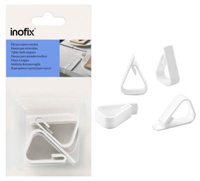 Pince Attache Nappe Blanche Lot de 4 