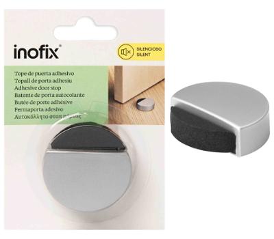 Butée de Porte Avec Mousse Amortisseur Ø47 mm Chrome Mat 