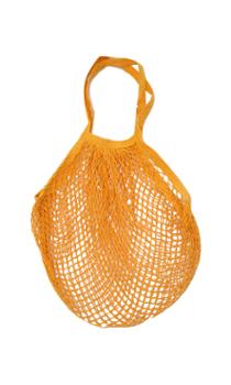 Sac filet en coton jaune moutarde réutilisable pour le marché