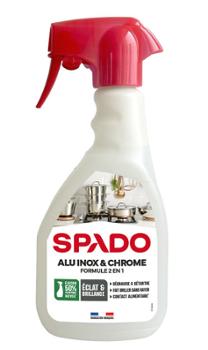 Nettoyant 2 en 1 Alu Inox Chrome 500 ml pour hottes, fours, plaques et réfrigérateurs de cuisine