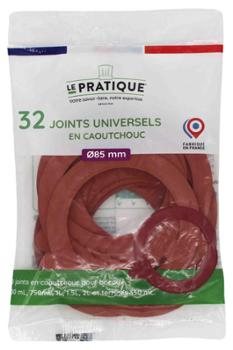 Lot de 32 joints universels en caoutchouc pour bocaux de Ø85 mm, assurant une étanchéité optimale des conserves.