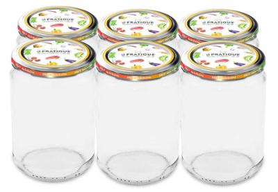 Lot de 6 bocaux en verre Le Pratique 500 ml Ø82 mm pour conserves alimentaires