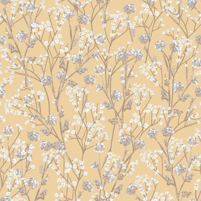 M880-02 - Expansé Sur Intissé Tige Floral Sauvage Jaune 10 x 0.53 m