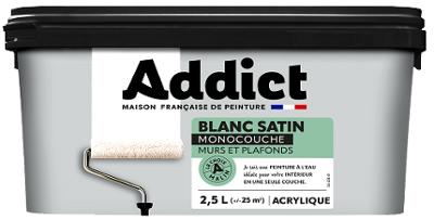 Addict Murs & Plafonds Monocouche Acrylique Satin Blanc 2.5L