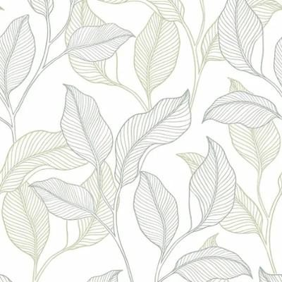 A74902 - Papier Peint Vinyle Expansé Sur Intissé Motif Nardy Vert 10.05 x 0.53 m