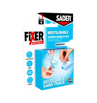 Adhésif Double Face Réutilisable de 1.5 m x 19 mm pour fixation murale et sol sans percer