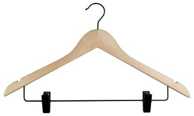 Cintre Galbé Combiné Pinces Bois Verni 44 cm