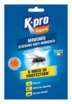 Adhésifs anti-mouches motifs fleurs oranges, lot de 4 pièges décoratifs et discrets