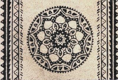 Tapis Coco Imprimé Mandala 40 x 60 cm